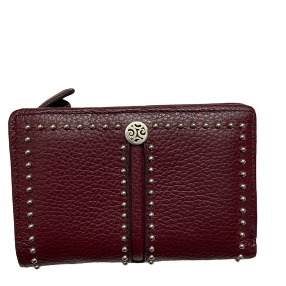Brighton red leather micro studded wallet